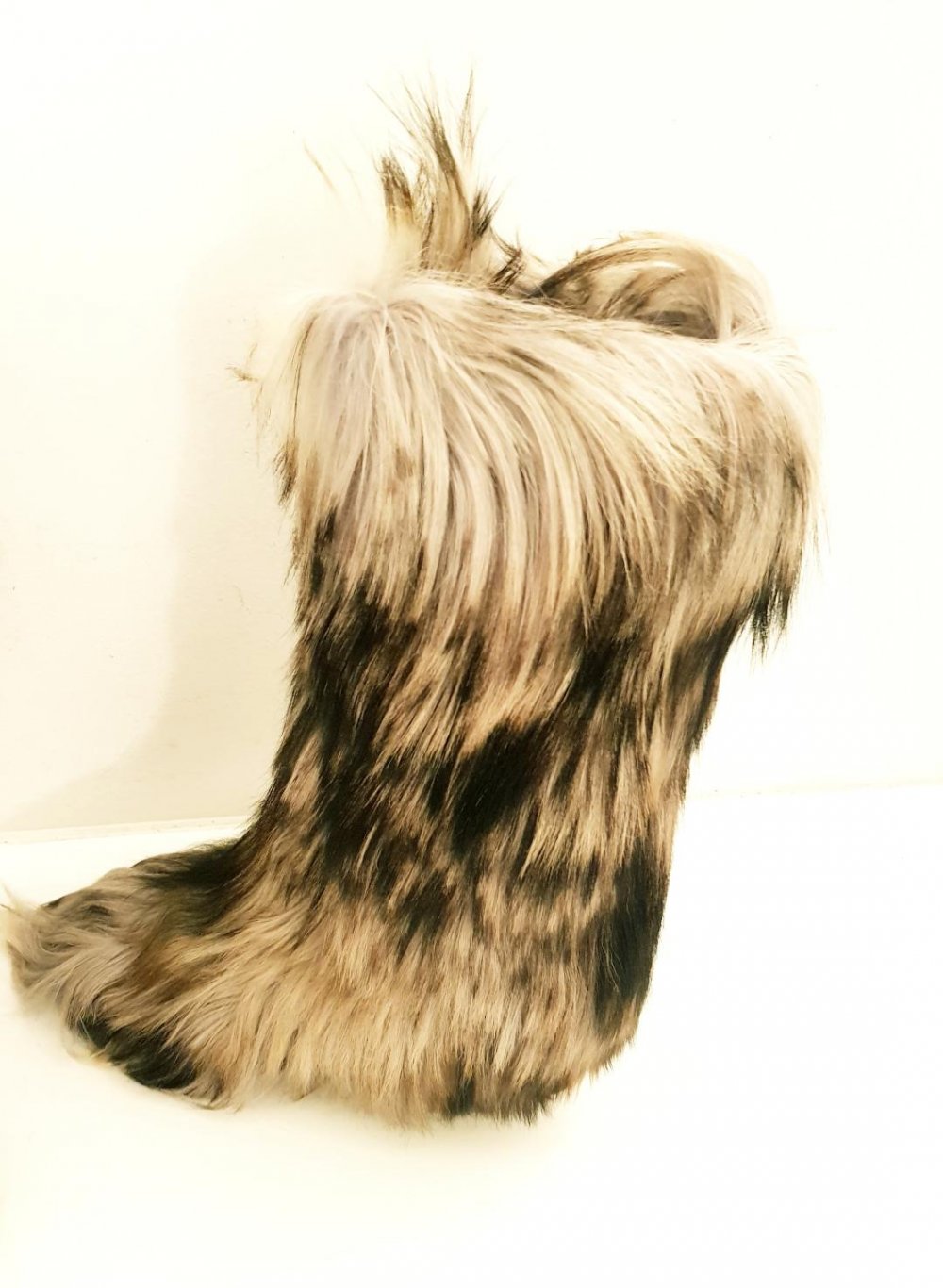 Winterstiefel  Frauen Zottelfell Yeti Stiefel Winter echt Ziegenfell 