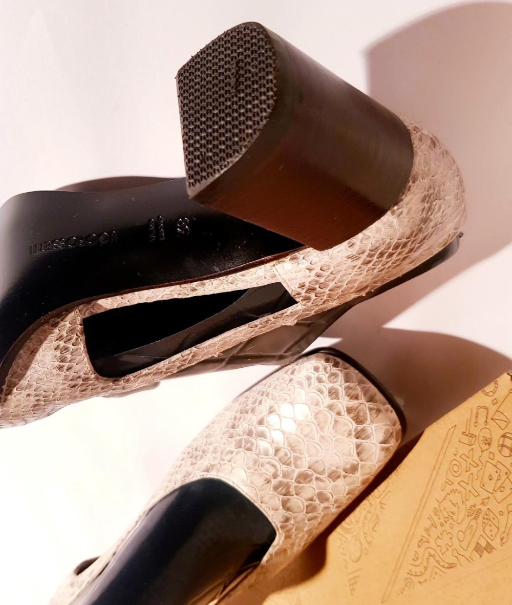 Damenschuhe Ugo Rossetti  Pumps, Schlangen-Print Leder, Gr. 39 Neu