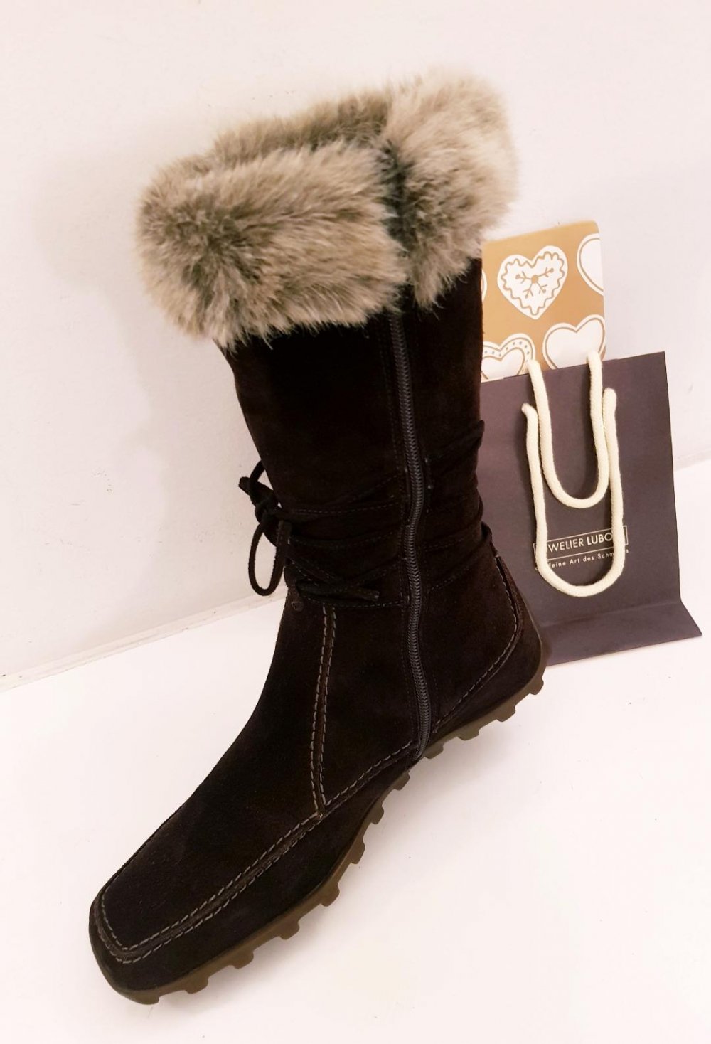 Winterstiefel Damen Wildleder gefüttert mit Fell Gr.39
