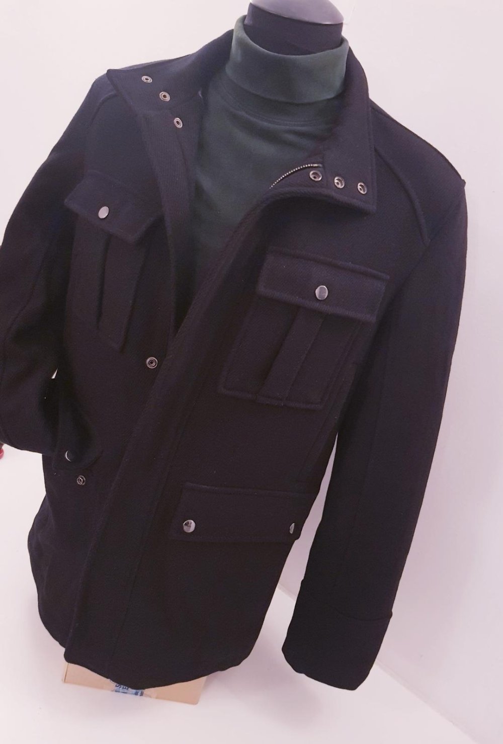 Mantel Herrenjacke Fa. ZARA Man in schwarz Gr.42 XL Top-Zustand