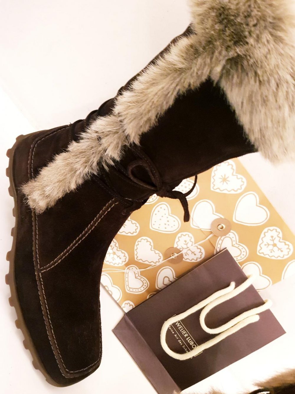 Winterstiefel Damen Wildleder gefüttert mit Fell Gr.39