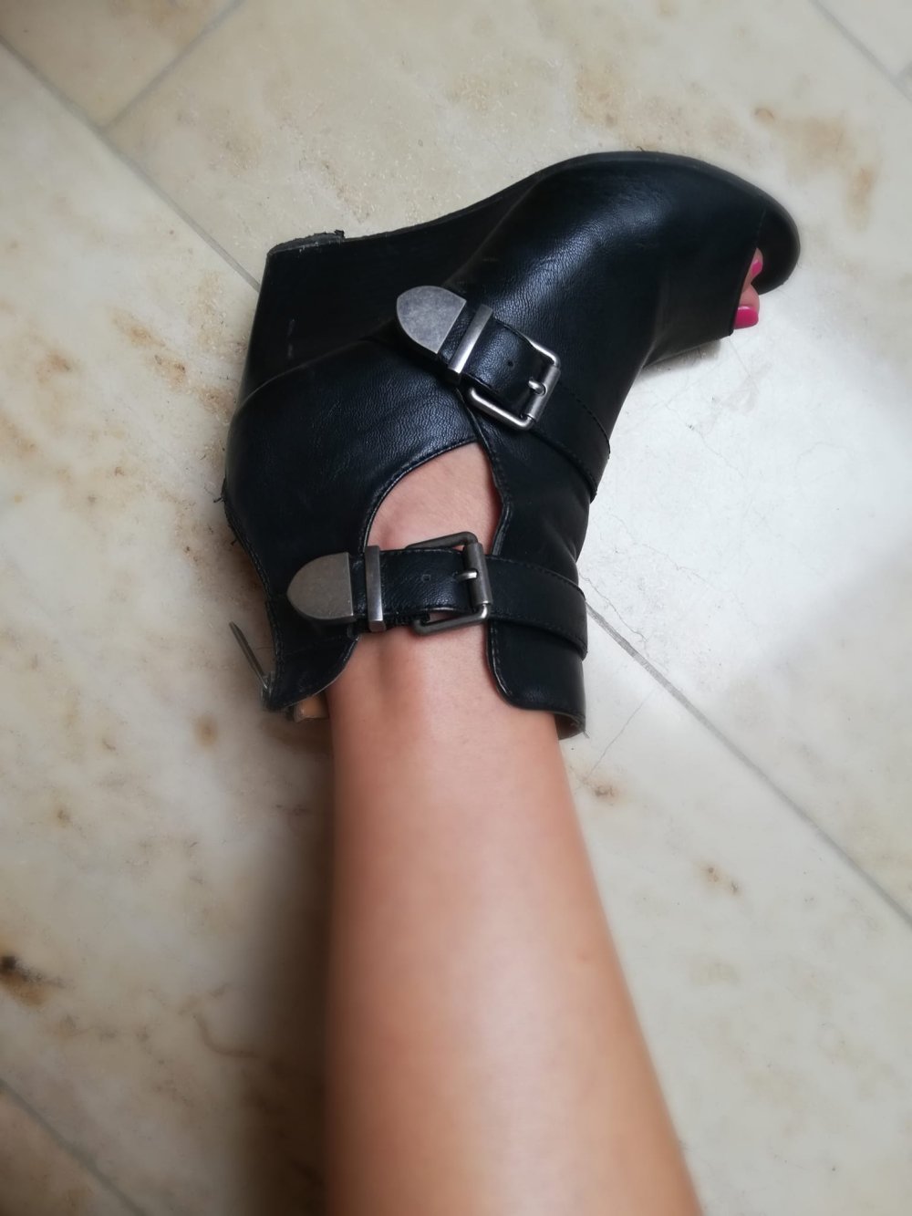 Catwalk Peep Toe Boots Stiefel Stiefelletten 36