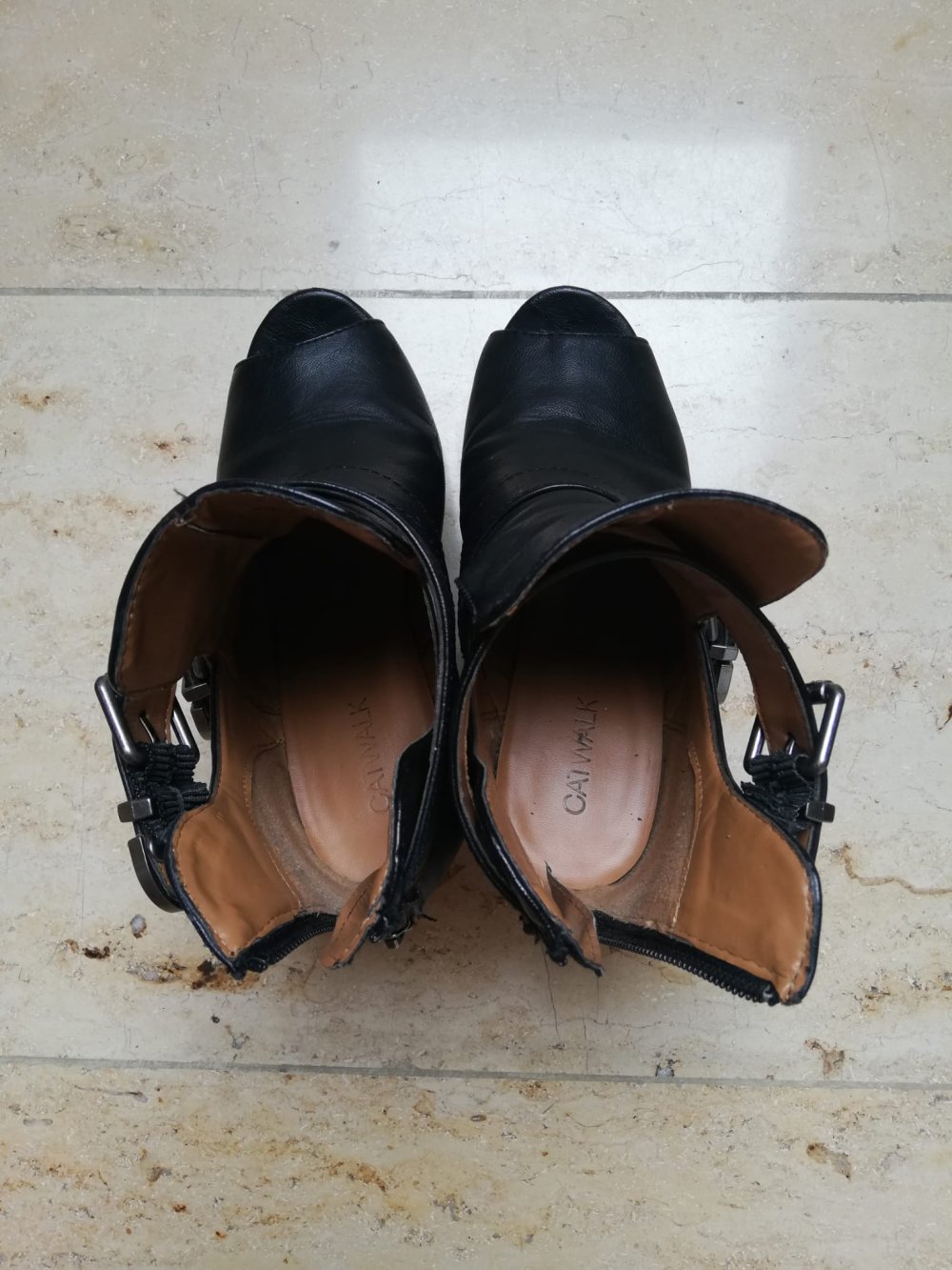 Catwalk Peep Toe Boots Stiefel Stiefelletten 36