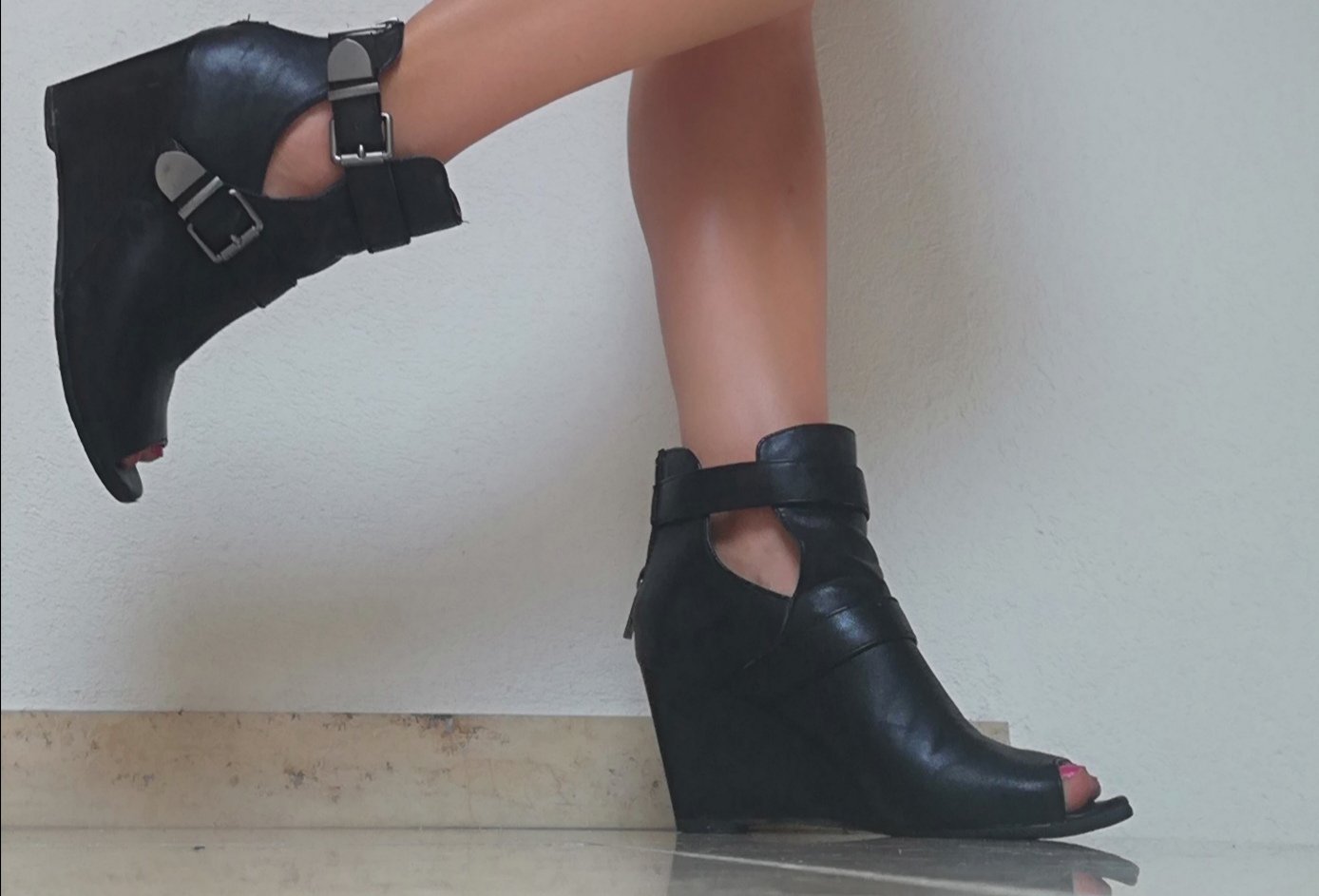 Catwalk Peep Toe Boots Stiefel Stiefelletten 36