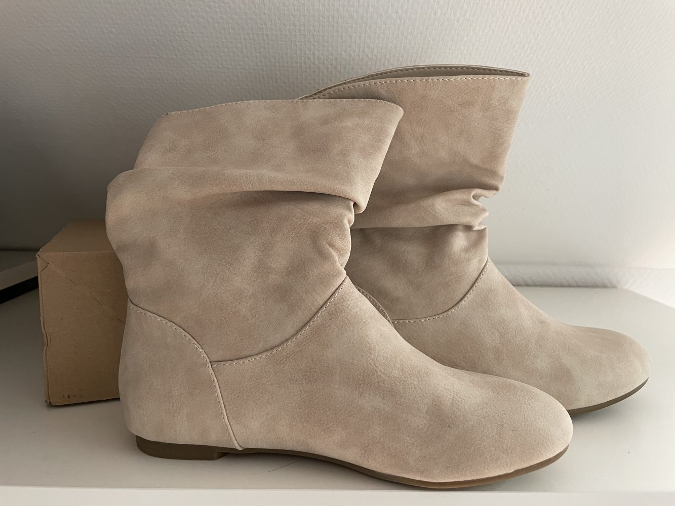 Damen  Klassische Schlupfstiefel Leder-optik