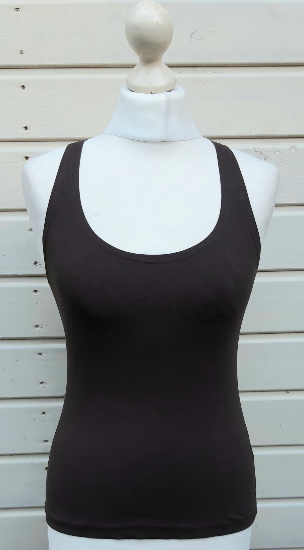 Yogatop yoga yogashirt top #trägertop geflochten braided biobaumwolle dunkelbraun