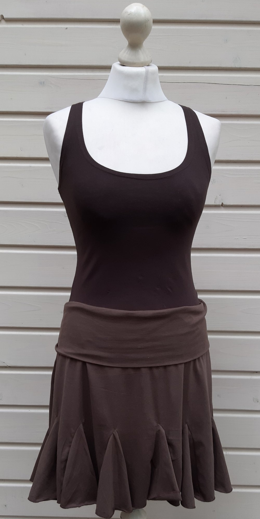 Yogatop yoga yogashirt top #trägertop geflochten braided biobaumwolle dunkelbraun