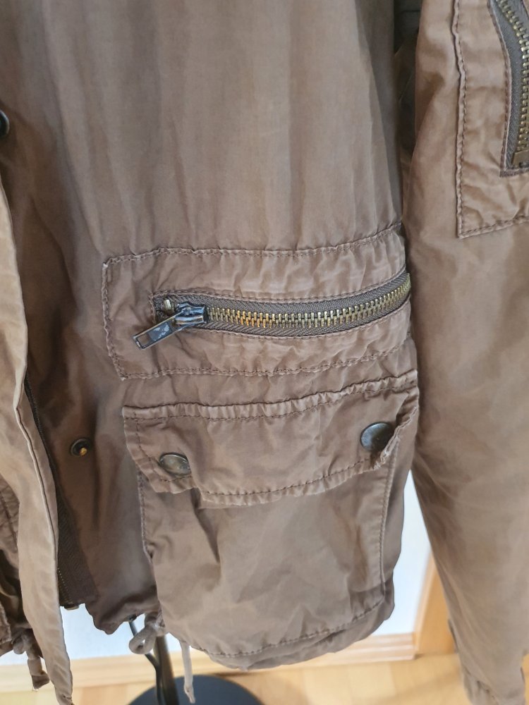 EDC Esprit Damen Jacke / Übergangsjacke XS ( S ) - Kapuze abnehmbar - used look XS ( S )