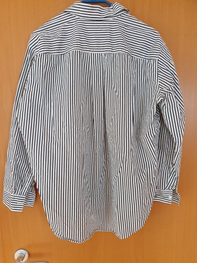 H&M Umstandsbluse Mama / Bluse oversized Gr S ( M ) langarm weiß schwarz