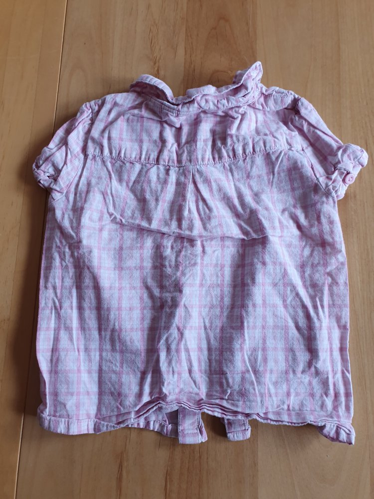 H&M Hello Kitty Mädchen Bluse kurzarm rosa / weiß - Größe 98