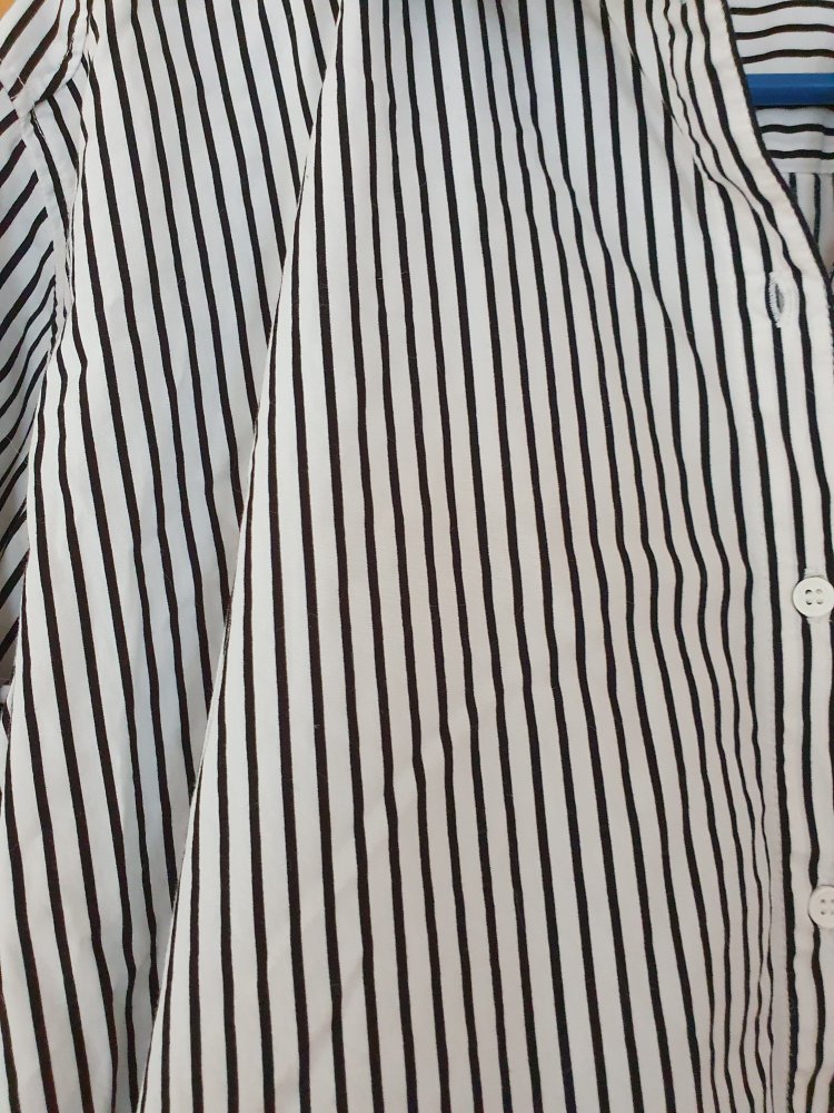 H&M Umstandsbluse Mama / Bluse oversized Gr S ( M ) langarm weiß schwarz