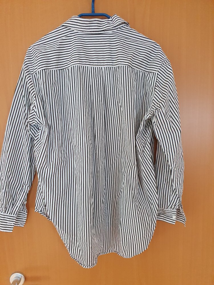 H&M Umstandsbluse Mama / Bluse oversized Gr S ( M ) langarm weiß schwarz