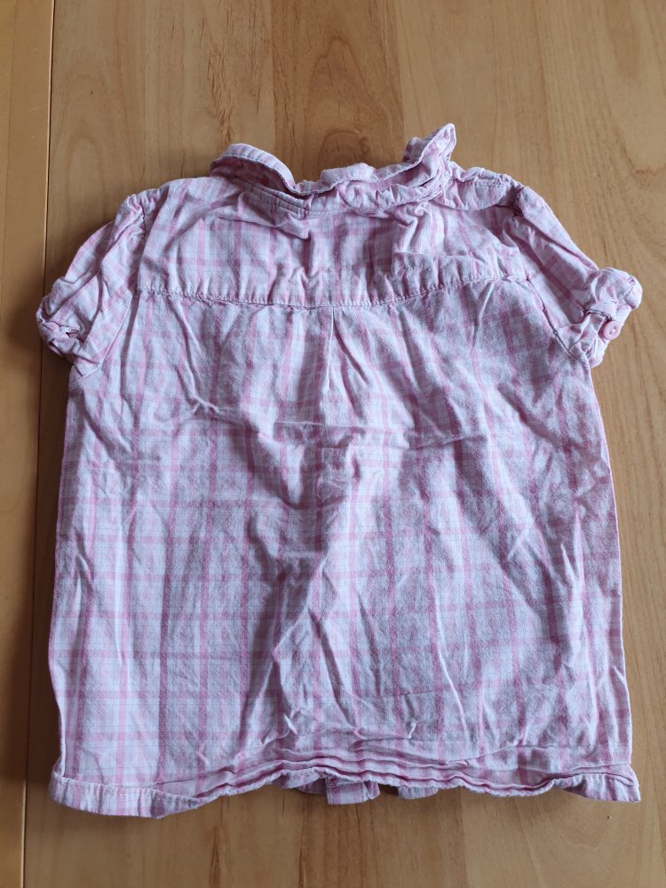 H&M Hello Kitty Mädchen Bluse kurzarm rosa / weiß - Größe 98