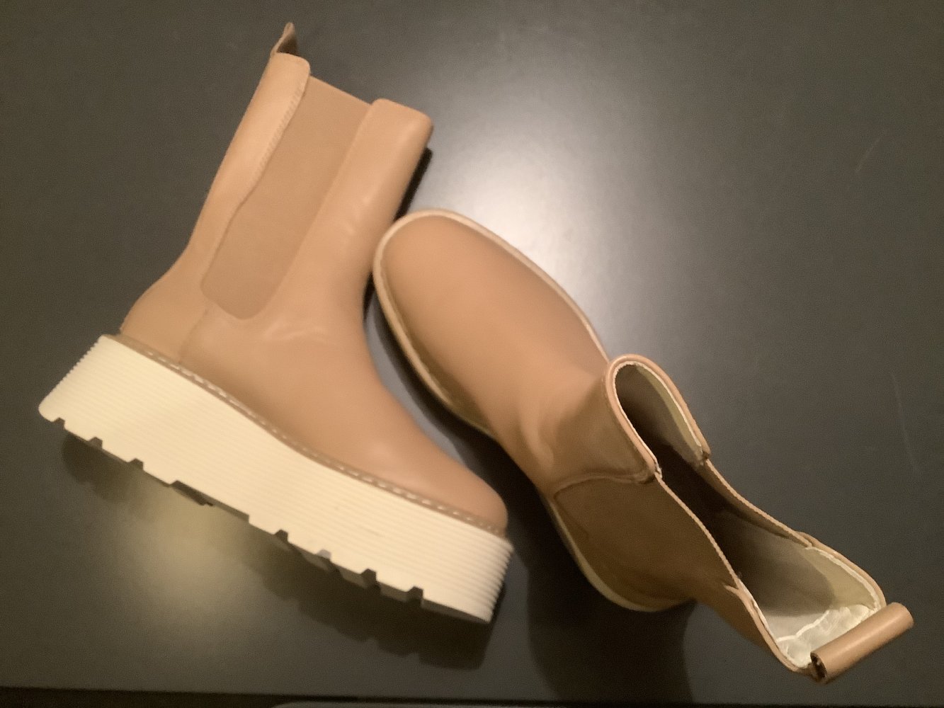 Chelseaboots/ Stiefeletten Echtleder mit Plateausohle