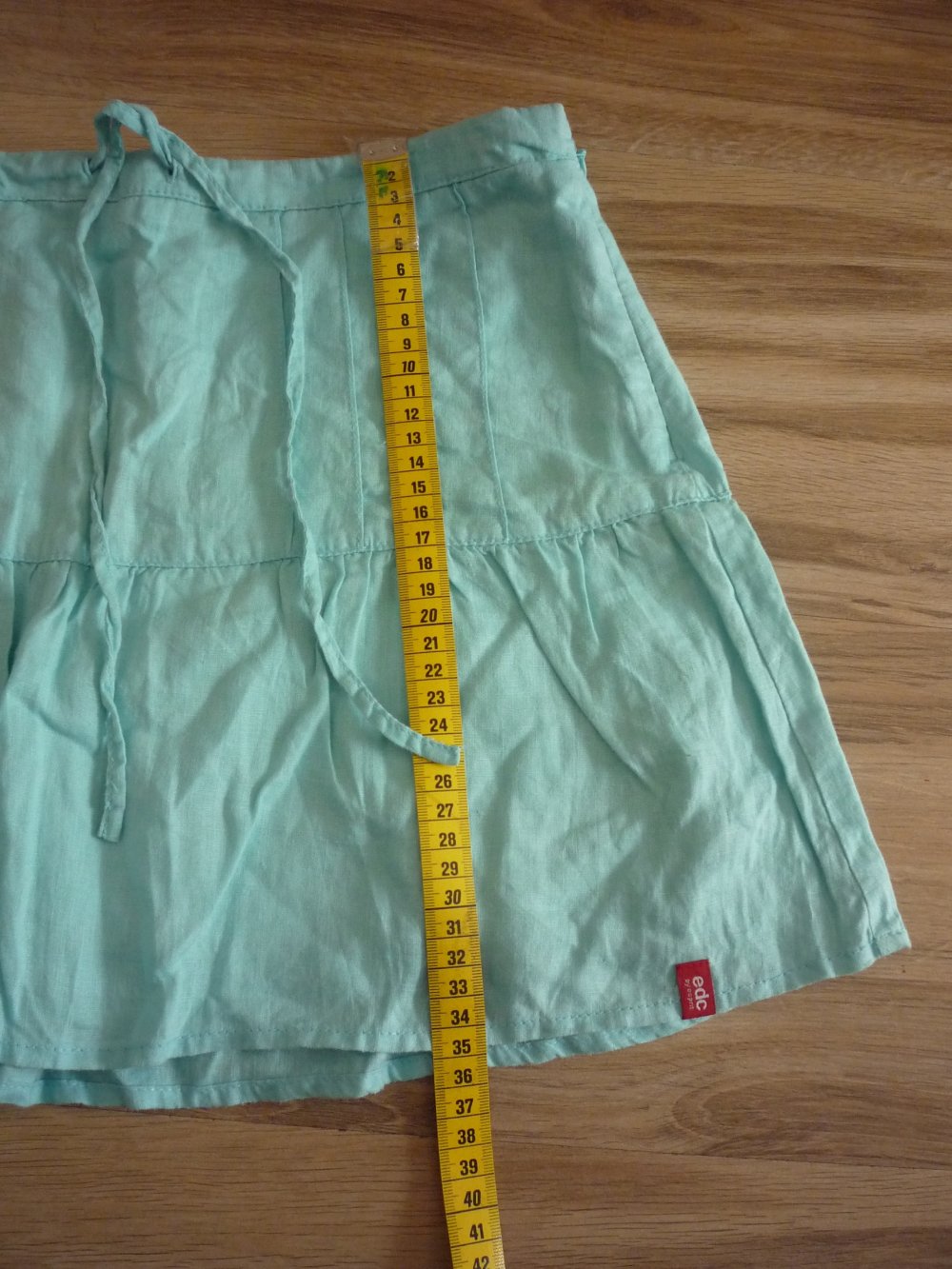 edc by Esprit - eleganter Minirock zum Binden - Gr. 32 - Türkis