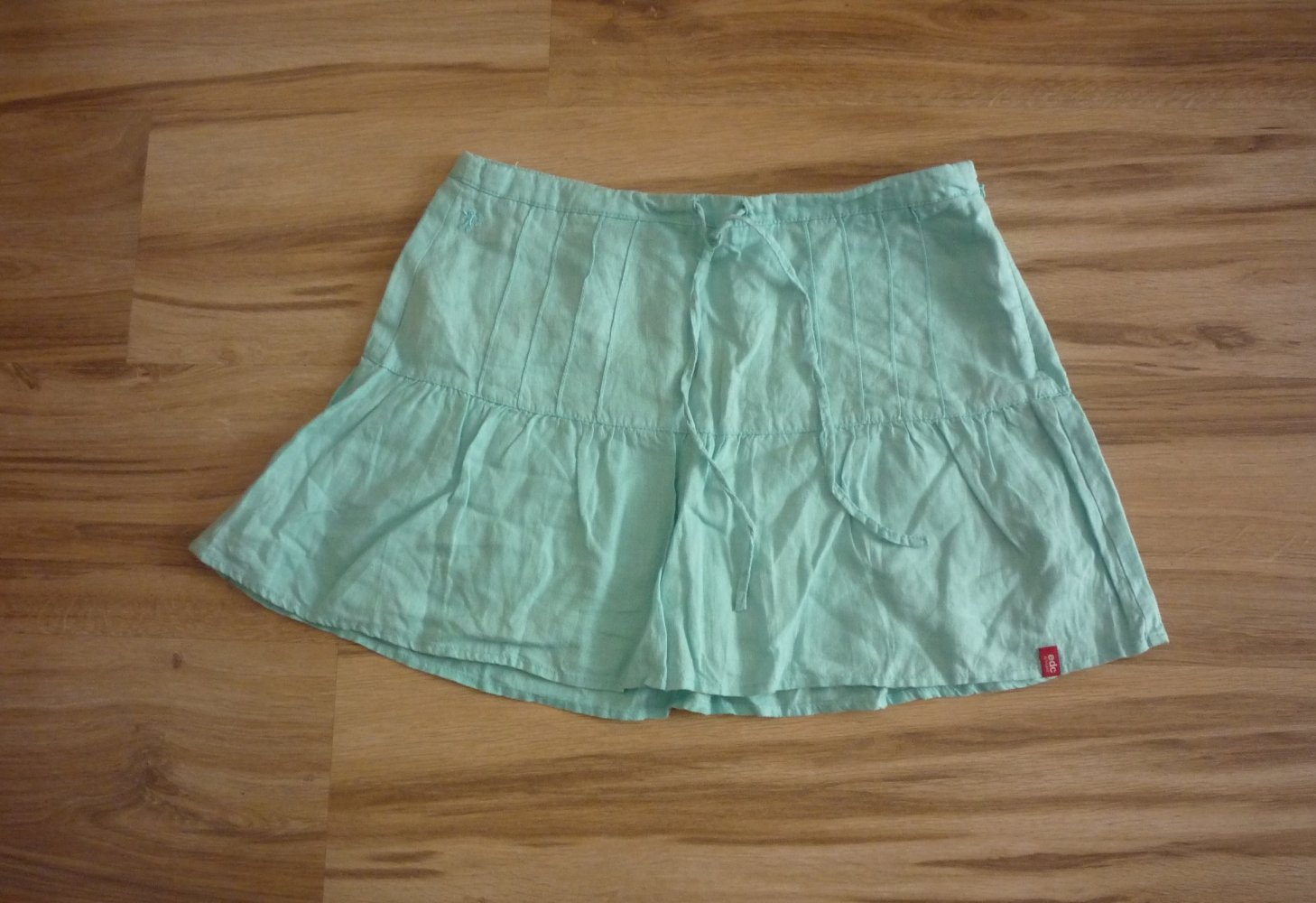 edc by Esprit - eleganter Minirock zum Binden - Gr. 32 - Türkis