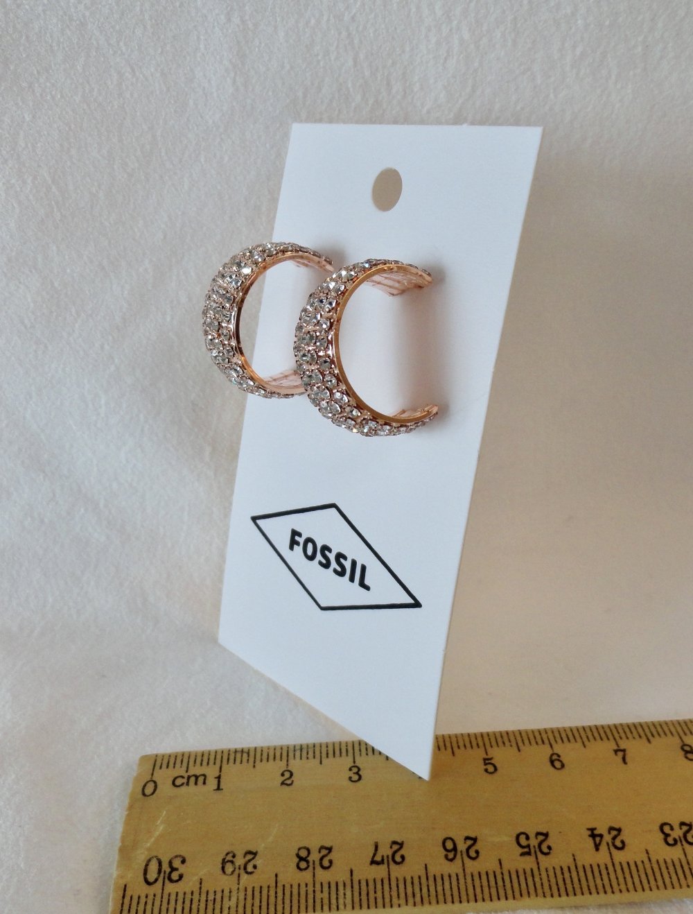NEU Fossil Ohrring Damen Rosegold strass steinchen