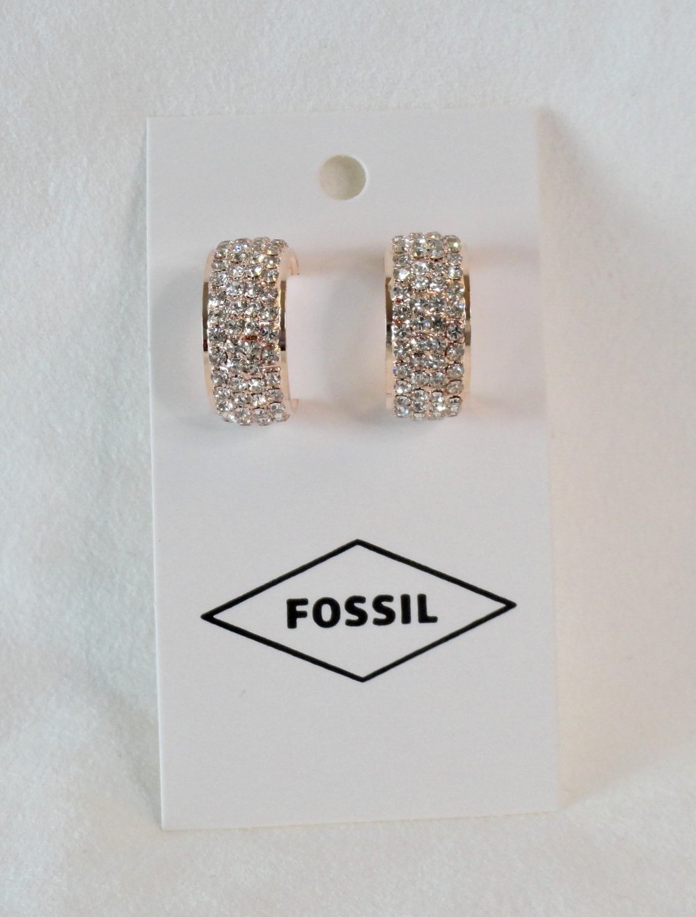 NEU Fossil Ohrring Damen Rosegold strass steinchen