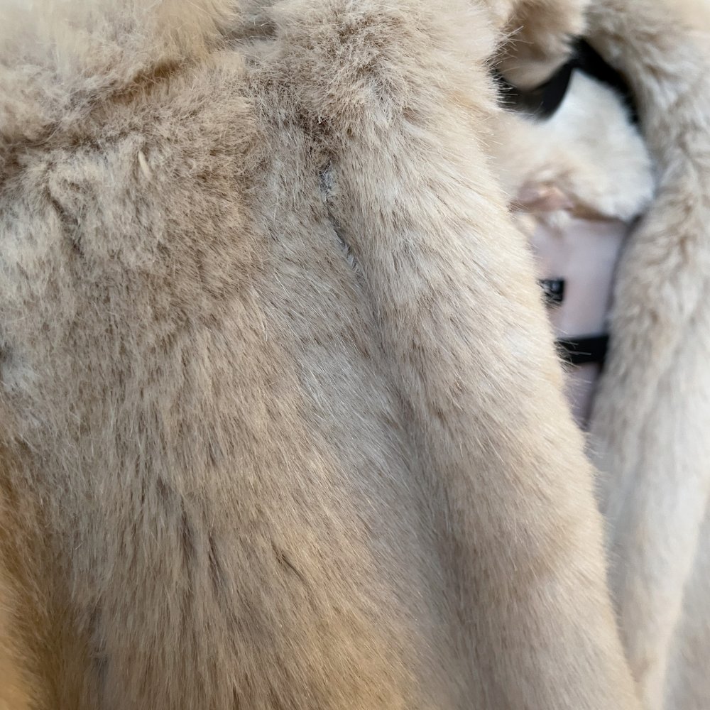 Beige faux fur vest 