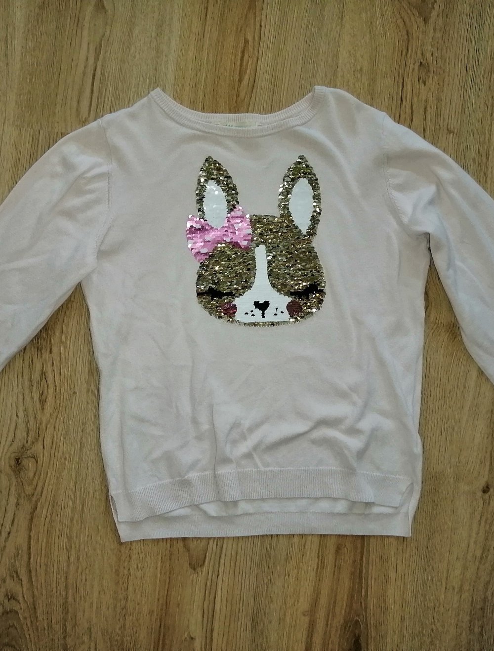 Palliettenpullover Hase