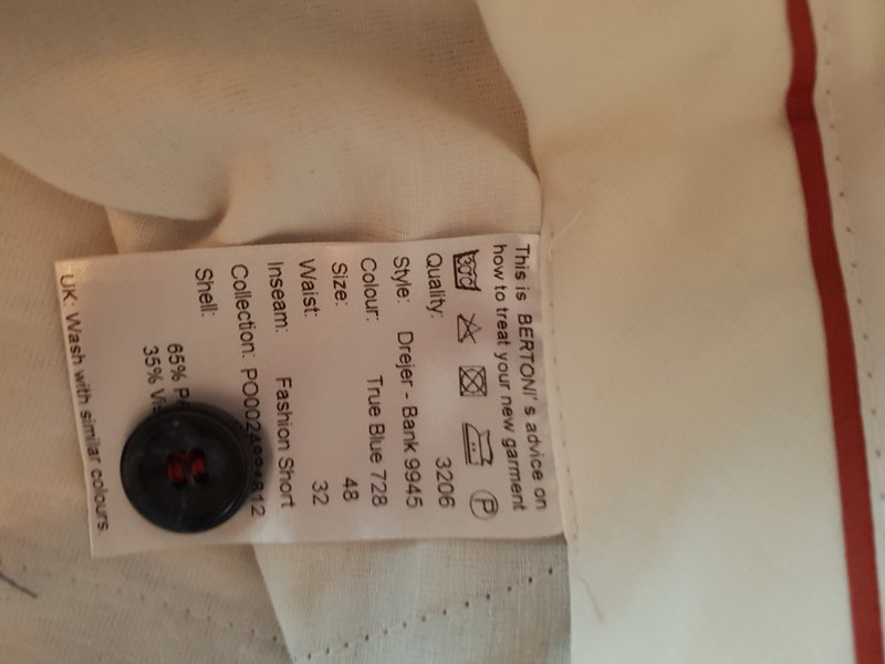 Bertoni Anzug Sakko Anzugshose Blau Gr. 48
