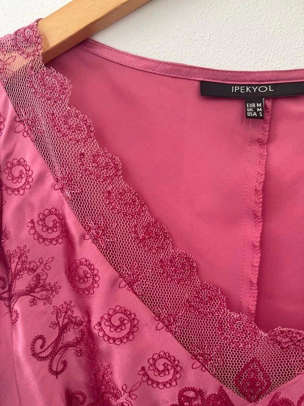 Rosa sehr schicke spitzenbluse für Abends
