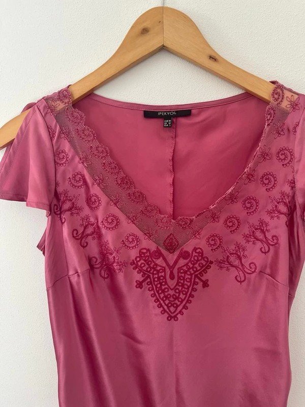 Rosa sehr schicke spitzenbluse für Abends