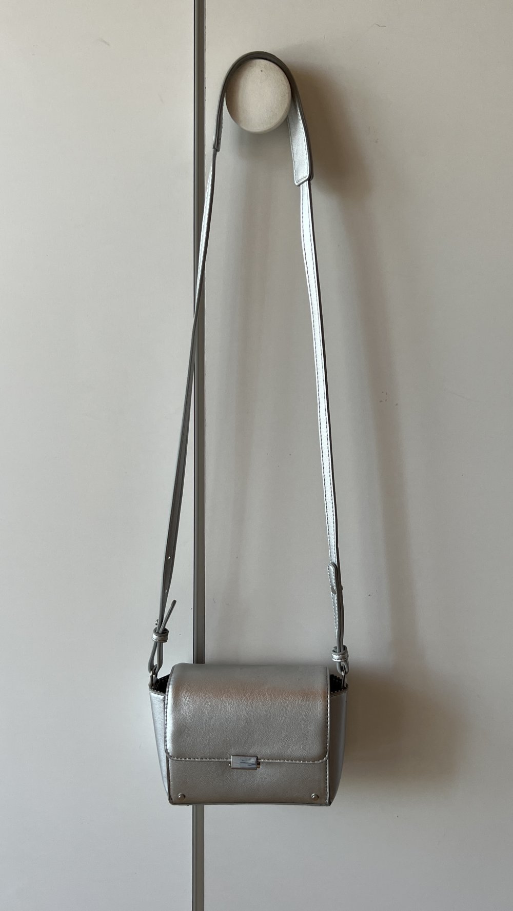 Silbrige kleine Handtasche