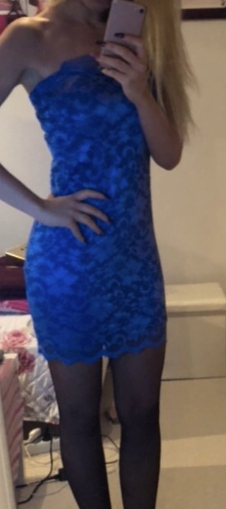 Spitzenkleid blau