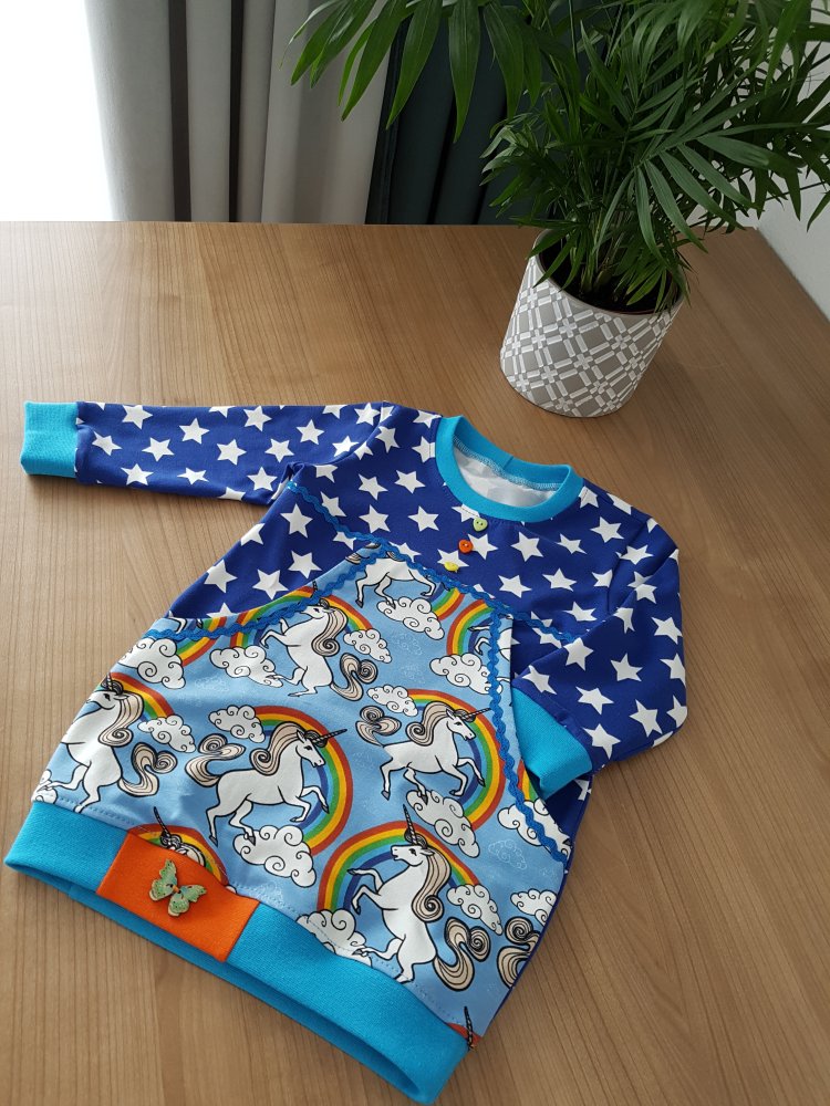 Handmade Mädchen Kleid Tunika langarm Gr. 86