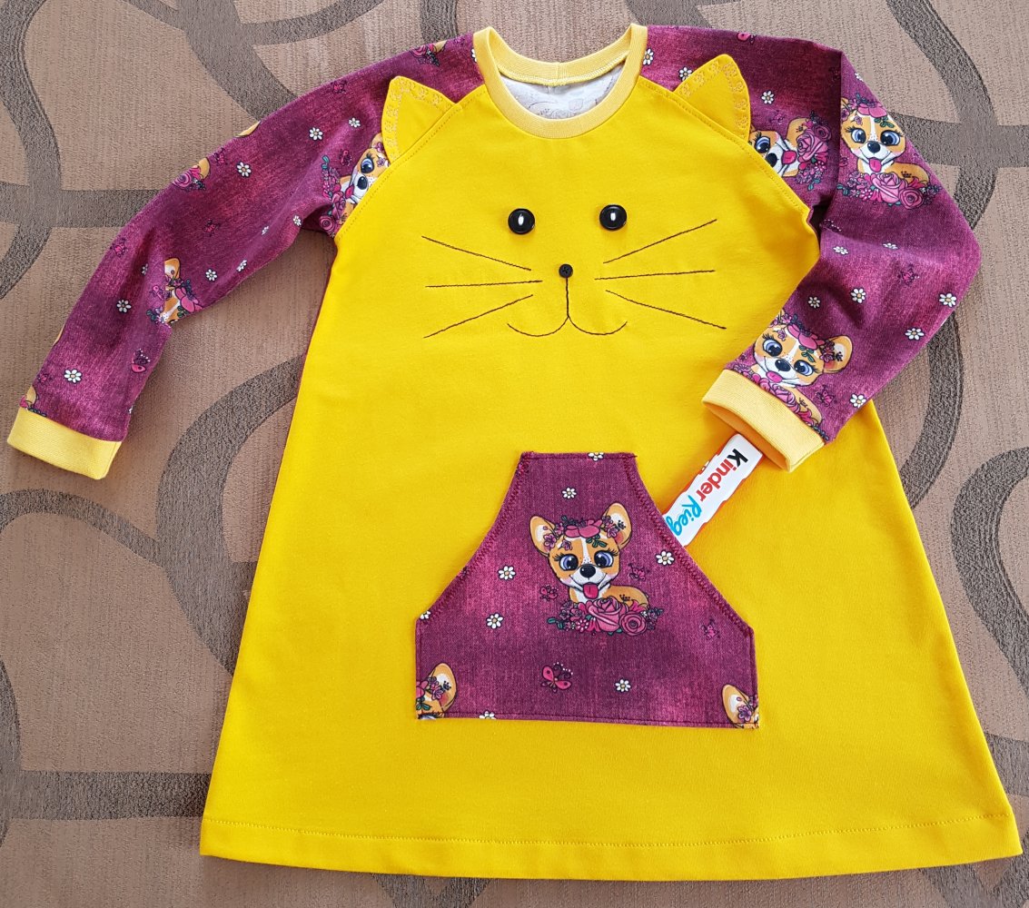 Handmade Mädchen Kleid Tunika Gr. 98-104