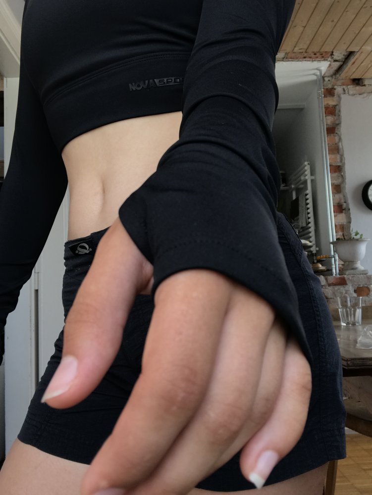 Langarm Crop Top