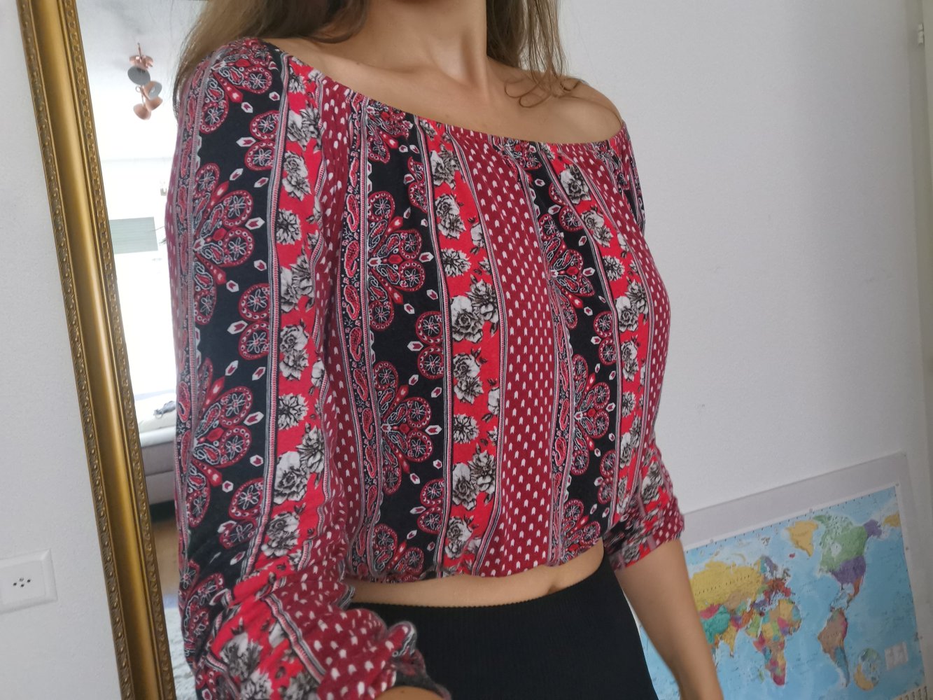 Gemustertes Sommershirt bauchfrei