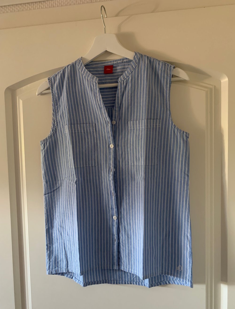 Blau-weiß gestreifte Bluse; Top, s.Oliver XS