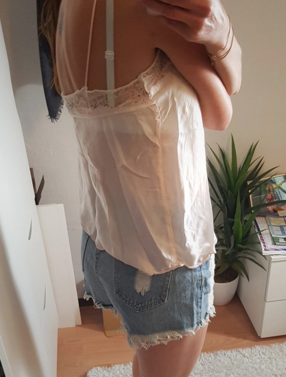 Top Spitze Satin