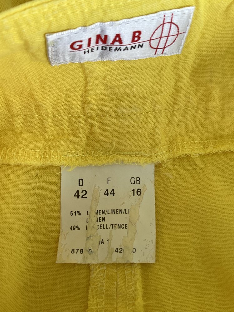 Leinenrock von Gina B , gelb , Größe 42