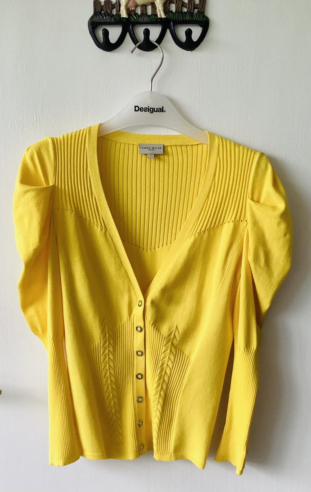 Leichte Strickjacke von Karen Millen , gelb , Größe S / 36