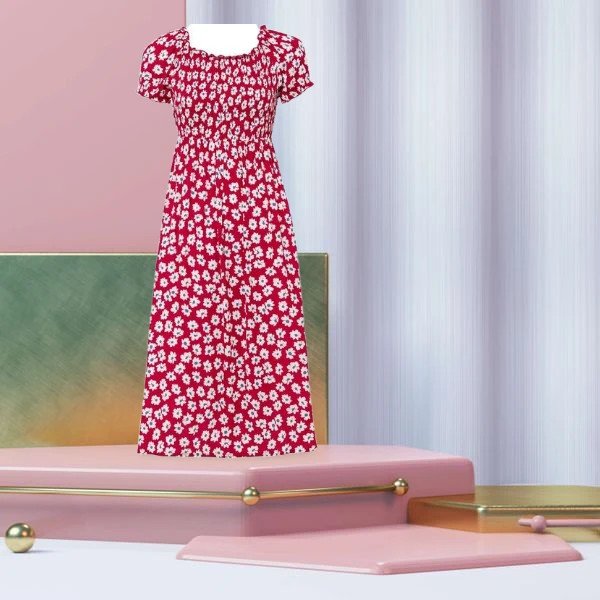 Kleid in Rot geblümt Größe 44