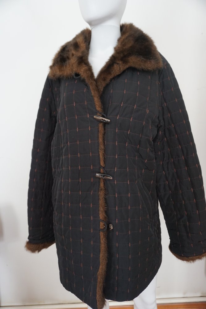 Wintermantel Mantel Lange Jacke Gr. 40 Welco Kunstfell