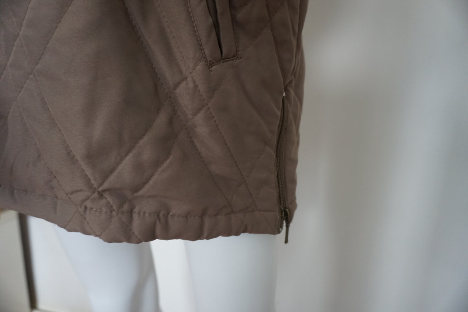 Gesteppte Jacke braun Gr. 38 abnehmbare Kapuze
