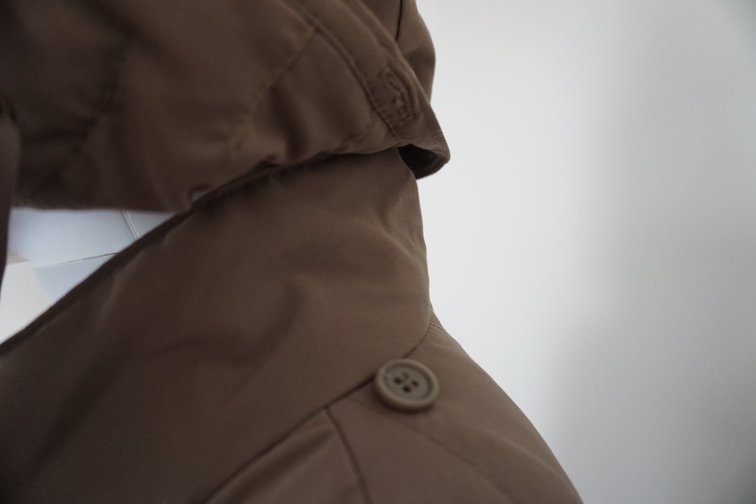 Gesteppte Jacke braun Gr. 38 abnehmbare Kapuze