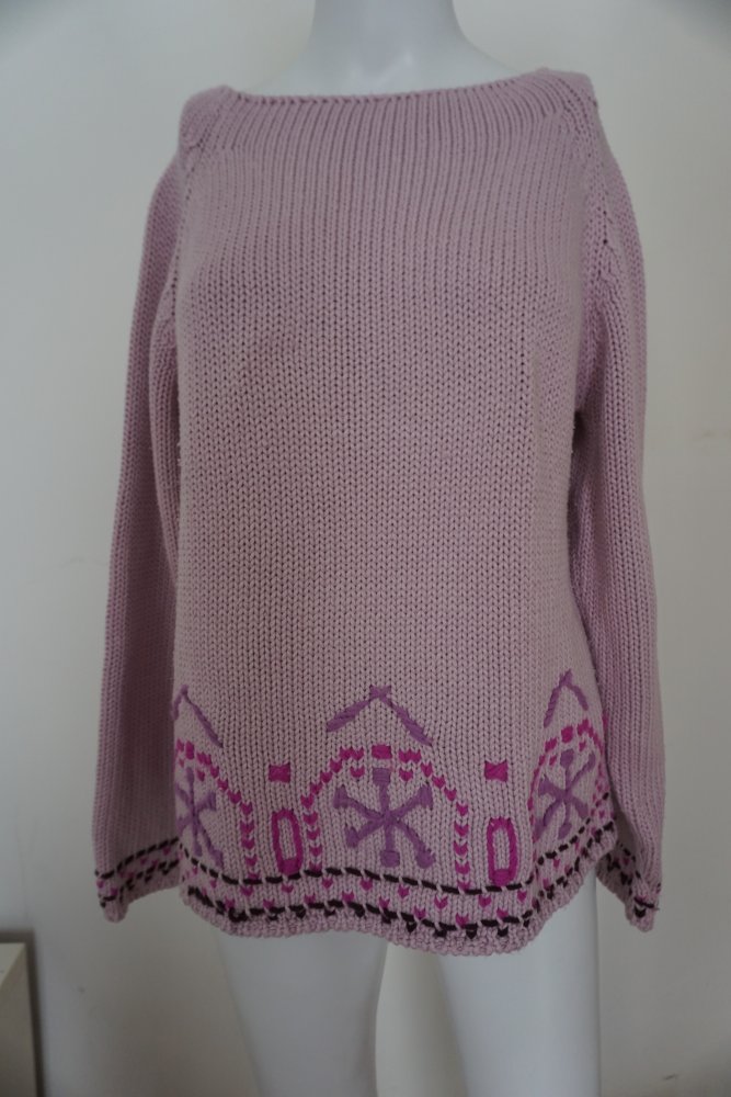 Vintage Grobstrick Pullover rosa More & More 