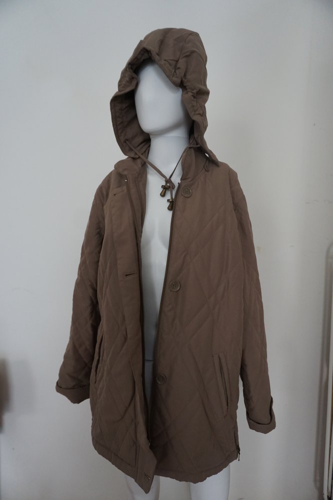 Gesteppte Jacke braun Gr. 38 abnehmbare Kapuze