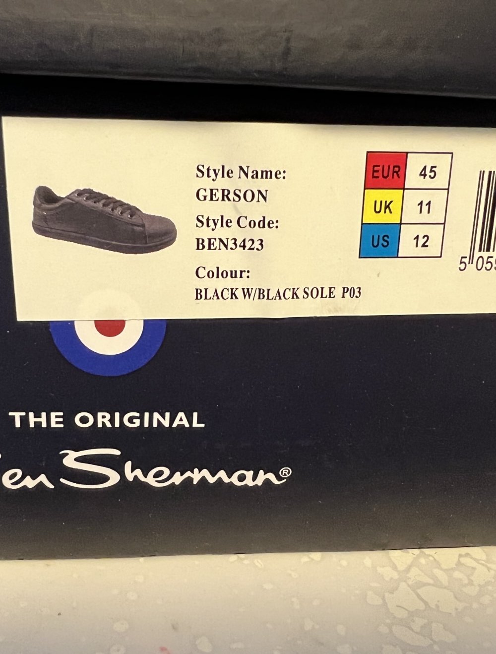BEN SHERMAN SNEAKER GR.45 schwarz NEU IN KARTON! SIEHE BILDER!