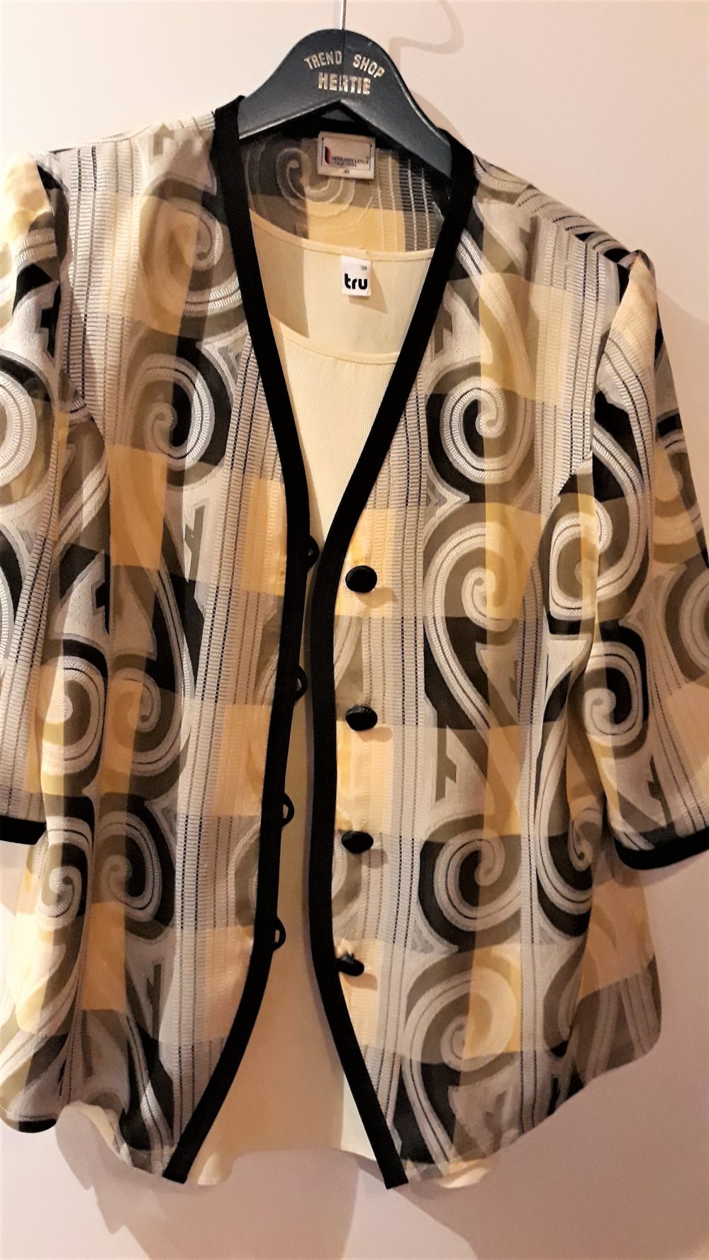 Edle Damenbluse mit passendem Top von Hermann Lange, Gr.38, jetzt zusammen nur 4,-€,-