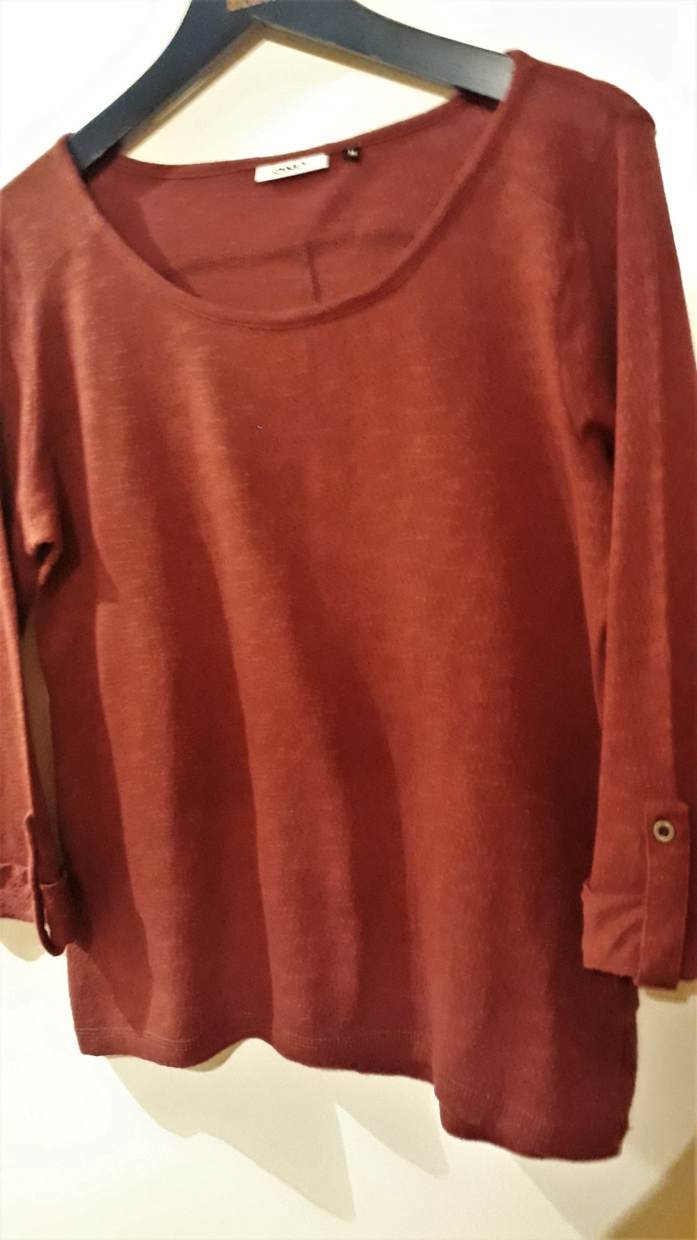 Gutes Damenshirt von Only, Gr. M, weinrot, Baumwolle, für nur 3,50€