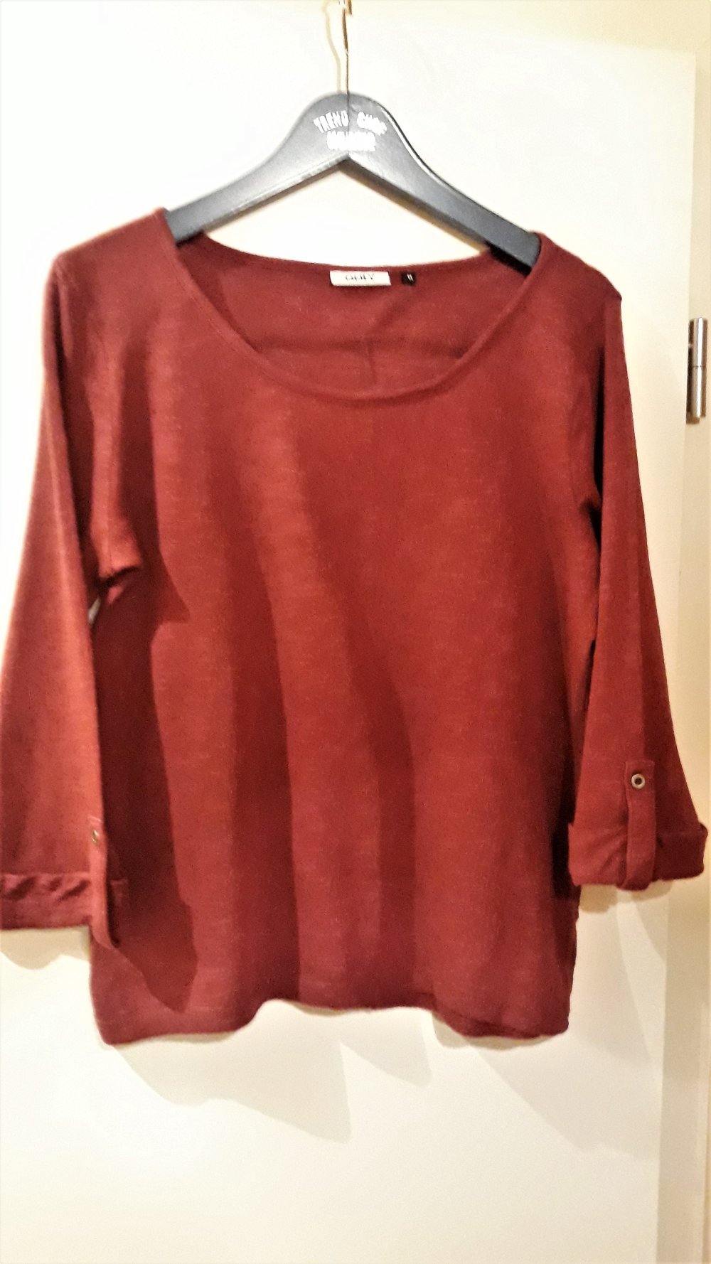 Gutes Damenshirt von Only, Gr. M, weinrot, Baumwolle, für nur 3,50€