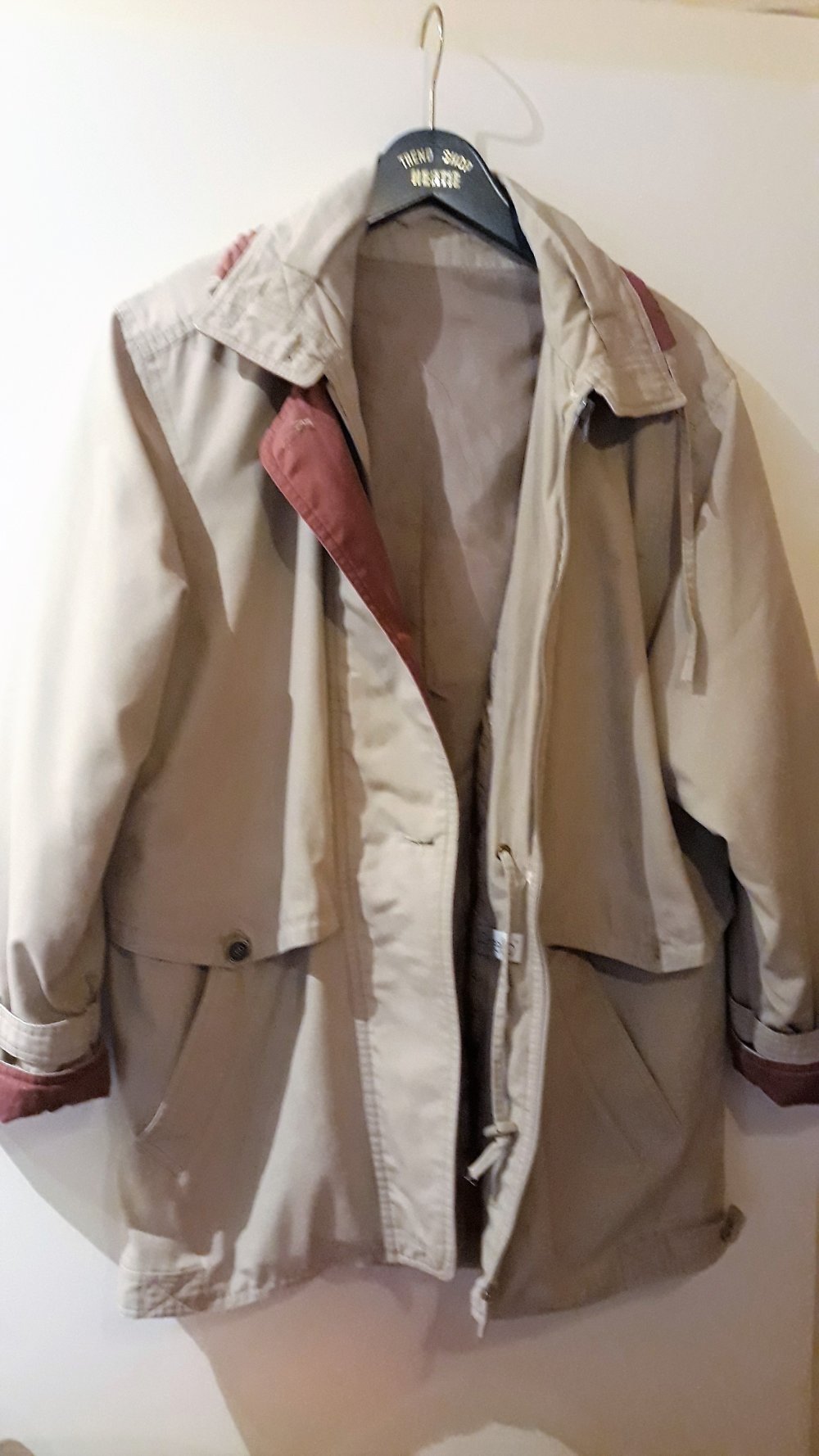Rausverkauf!!  Hochwertige Damenjacke, Gr. 38, beige/burgunderot, nur noch 5,-€