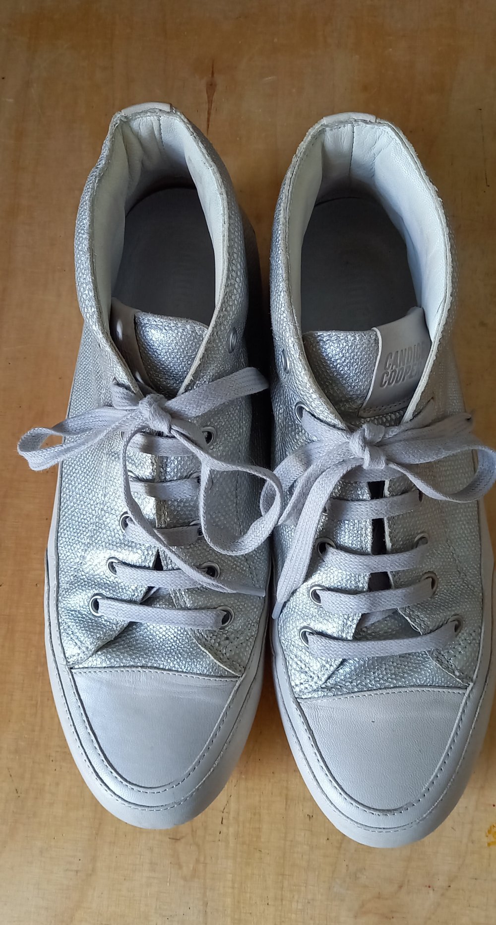 Candice Cooper Sneaker Gr. 39 Leder silber grau