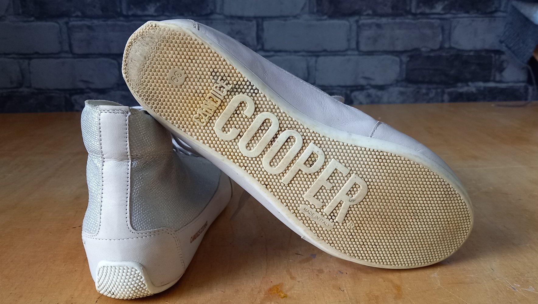 Candice Cooper Sneaker Gr. 39 Leder silber grau